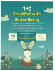 breakfast with Easter bunny fundraiser flyer
