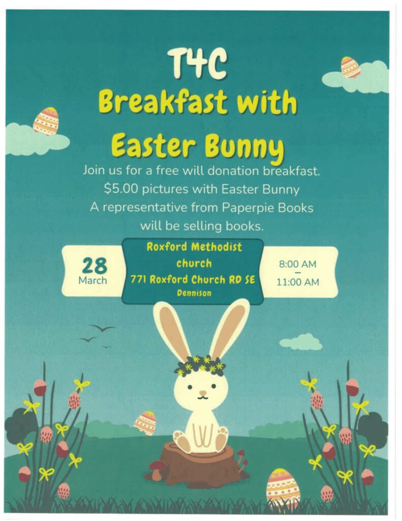 breakfast with Easter bunny fundraiser flyer